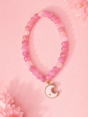Pink moons hand crafted bracelet by me